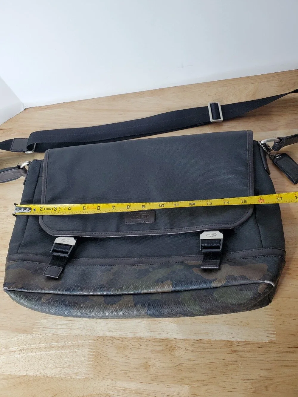 Coach Heritage Signature Messenger Bag Camo Black Mens F70941